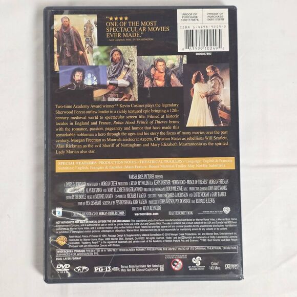 Robin Hood: Prince of Thieves (1991, Standard DVD) - Picture 3 of 3